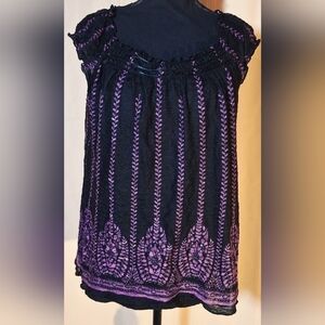 GITANO Black and Purple Blouse
